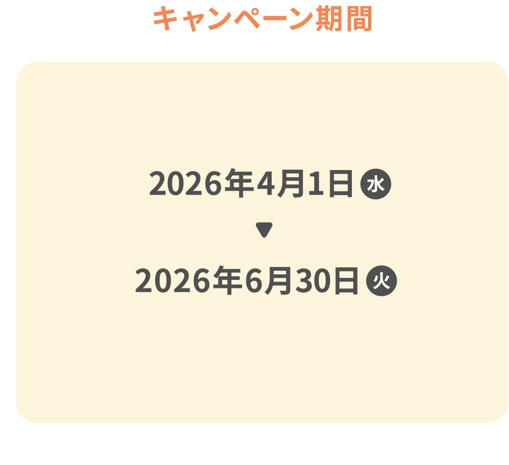 キャンペーン期間 2025年4月1日火曜日から6月1日日曜日