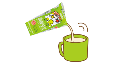 お持ちのマグカップに豆乳200mlを注ぐ