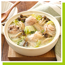 豚バラと茸のうま塩豆乳鍋