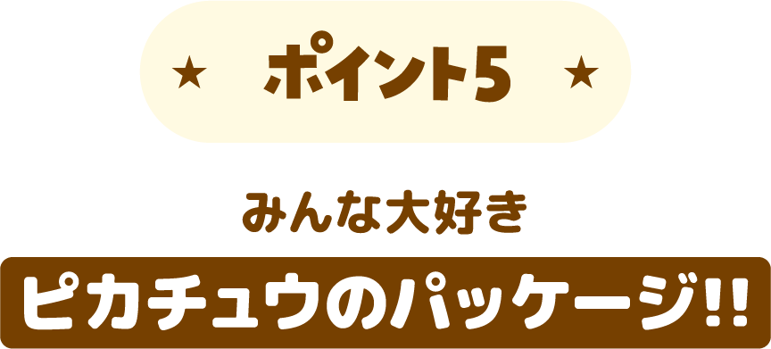 ポイント5 みんな大好き ピカチュウのパッケージ！！