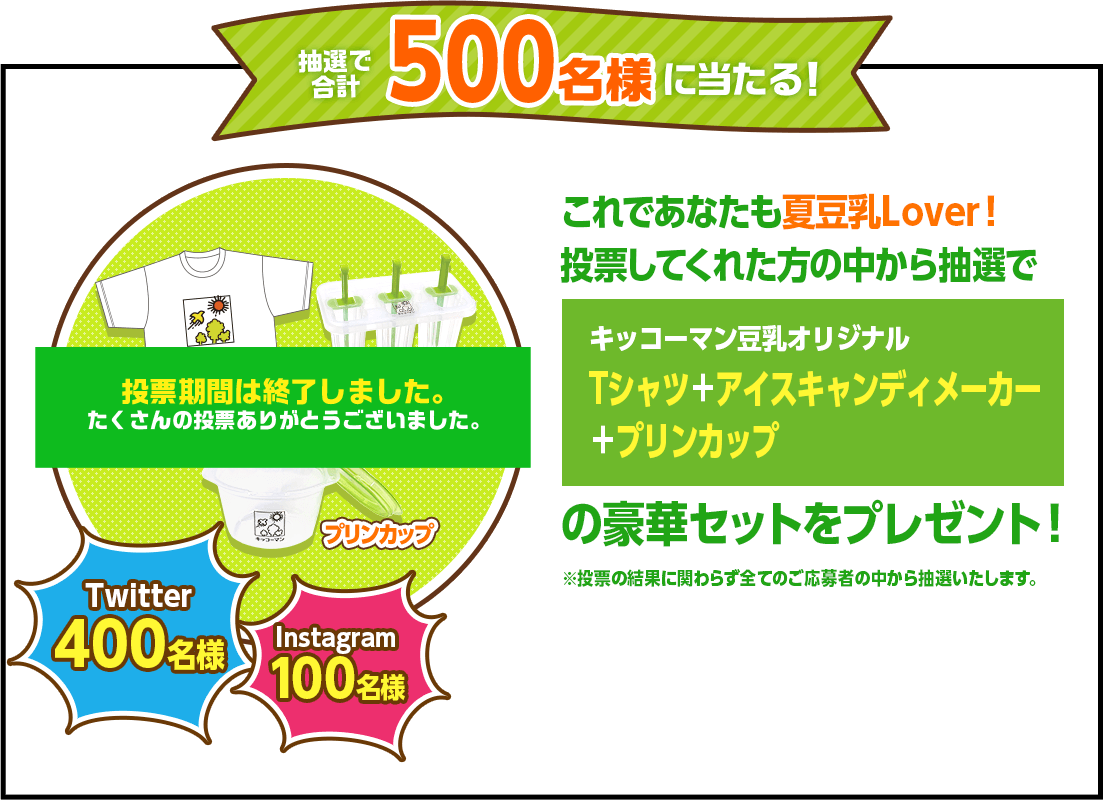 抽選で500名様に当たる！
