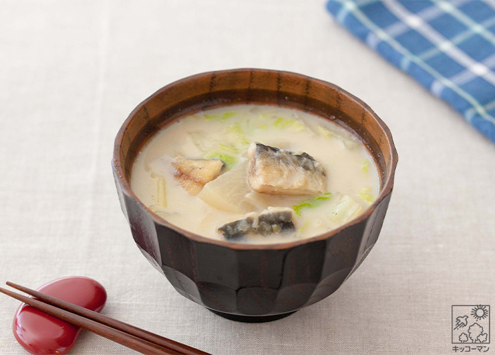 いわしの和風豆乳スープ